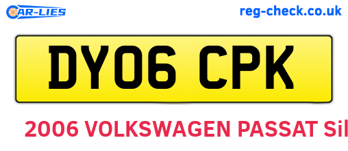 DY06CPK are the vehicle registration plates.