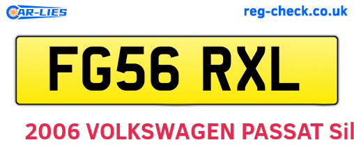 FG56RXL are the vehicle registration plates.