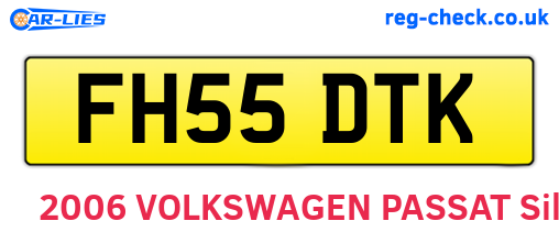 FH55DTK are the vehicle registration plates.