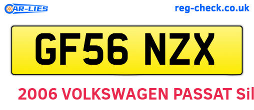 GF56NZX are the vehicle registration plates.