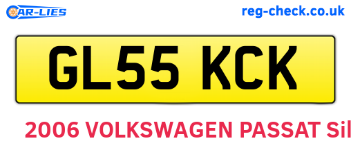 GL55KCK are the vehicle registration plates.