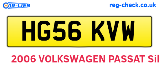 HG56KVW are the vehicle registration plates.