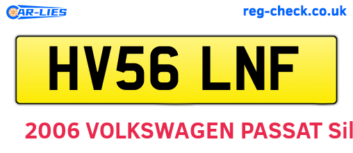 HV56LNF are the vehicle registration plates.