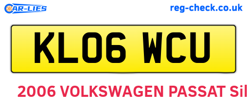KL06WCU are the vehicle registration plates.