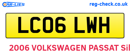 LC06LWH are the vehicle registration plates.