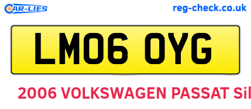 LM06OYG are the vehicle registration plates.
