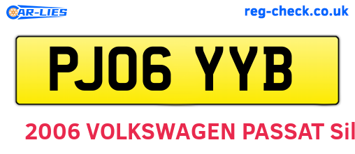 PJ06YYB are the vehicle registration plates.