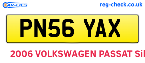 PN56YAX are the vehicle registration plates.