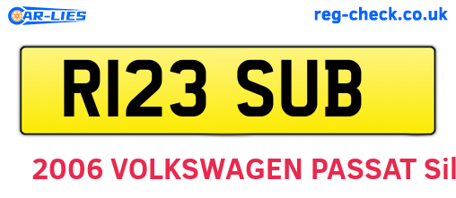 R123SUB are the vehicle registration plates.
