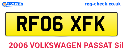 RF06XFK are the vehicle registration plates.