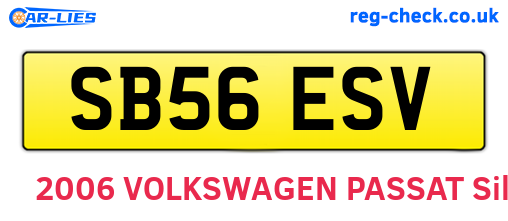 SB56ESV are the vehicle registration plates.