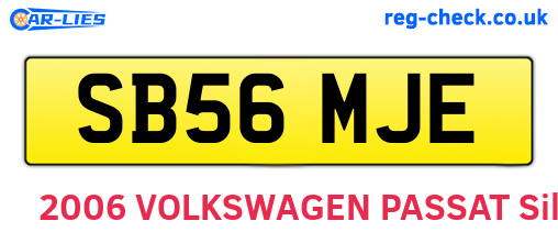 SB56MJE are the vehicle registration plates.