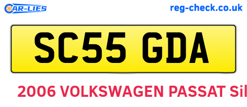 SC55GDA are the vehicle registration plates.