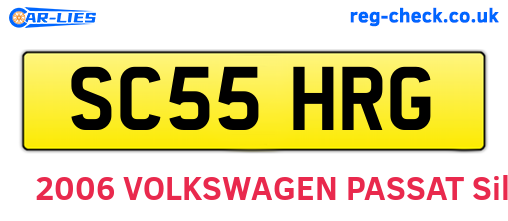 SC55HRG are the vehicle registration plates.