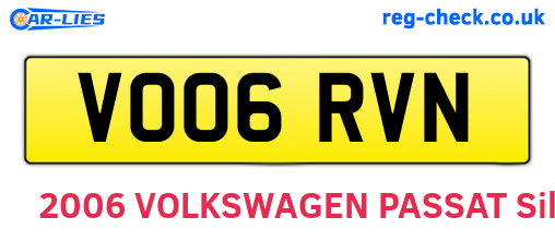 VO06RVN are the vehicle registration plates.