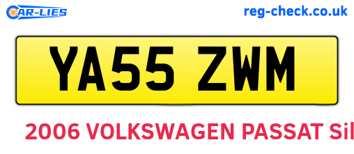 YA55ZWM are the vehicle registration plates.
