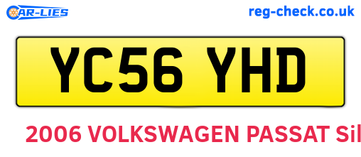 YC56YHD are the vehicle registration plates.