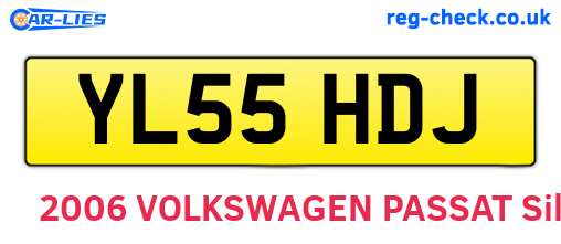 YL55HDJ are the vehicle registration plates.