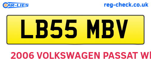 LB55MBV are the vehicle registration plates.