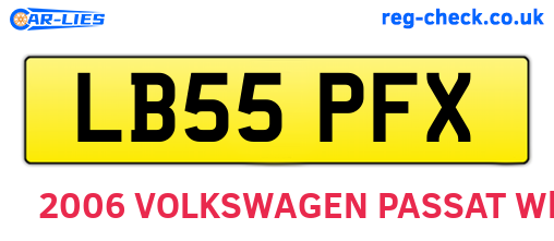 LB55PFX are the vehicle registration plates.