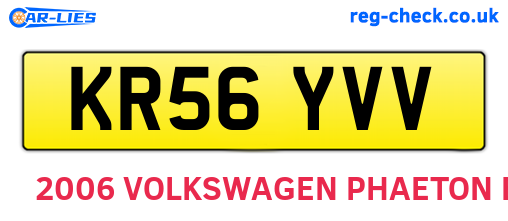 KR56YVV are the vehicle registration plates.