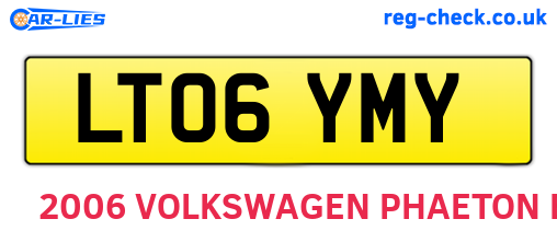 LT06YMY are the vehicle registration plates.