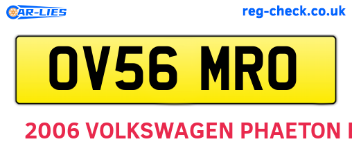 OV56MRO are the vehicle registration plates.
