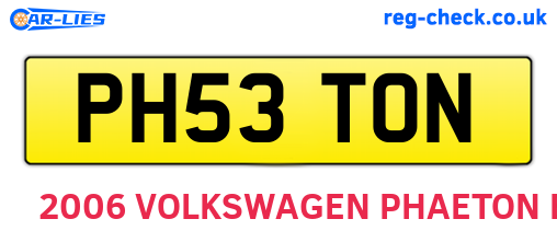 PH53TON are the vehicle registration plates.