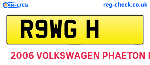 R9WGH are the vehicle registration plates.