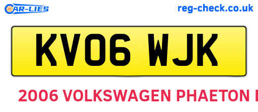 KV06WJK are the vehicle registration plates.