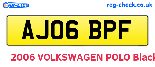 AJ06BPF are the vehicle registration plates.