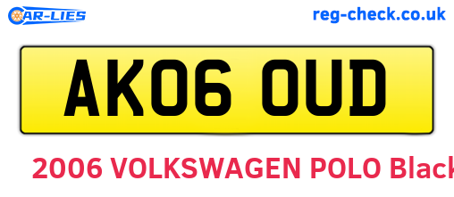 AK06OUD are the vehicle registration plates.