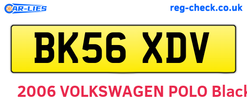 BK56XDV are the vehicle registration plates.