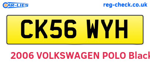 CK56WYH are the vehicle registration plates.