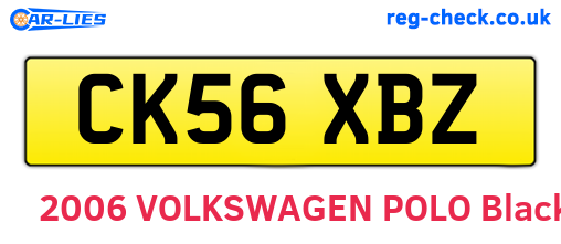 CK56XBZ are the vehicle registration plates.