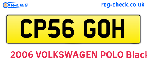 CP56GOH are the vehicle registration plates.