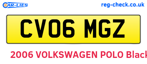 CV06MGZ are the vehicle registration plates.