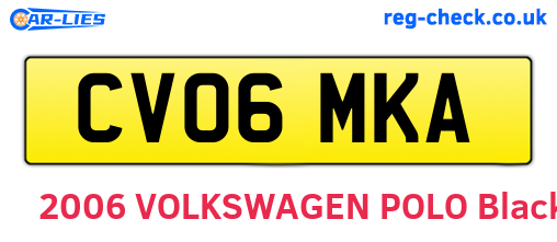 CV06MKA are the vehicle registration plates.