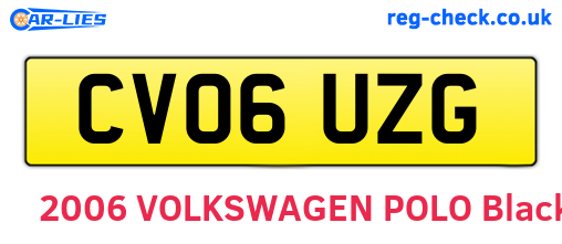 CV06UZG are the vehicle registration plates.
