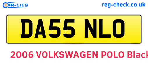 DA55NLO are the vehicle registration plates.