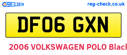 DF06GXN are the vehicle registration plates.