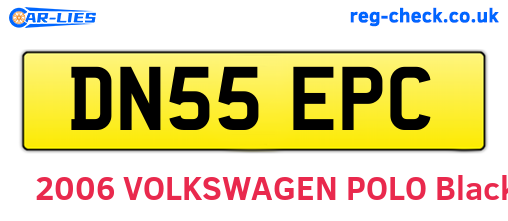 DN55EPC are the vehicle registration plates.