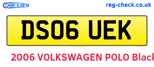 DS06UEK are the vehicle registration plates.