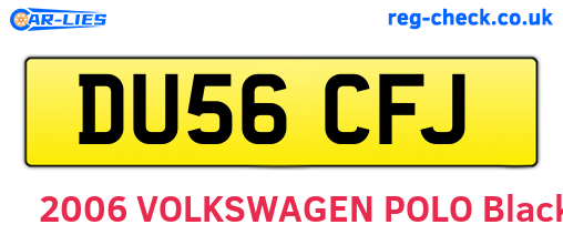 DU56CFJ are the vehicle registration plates.
