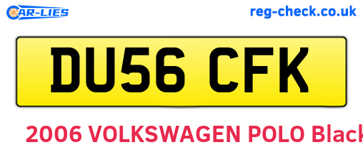 DU56CFK are the vehicle registration plates.