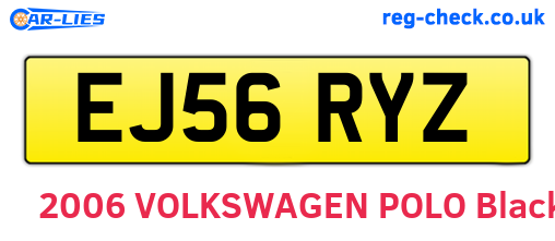EJ56RYZ are the vehicle registration plates.