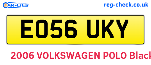 EO56UKY are the vehicle registration plates.