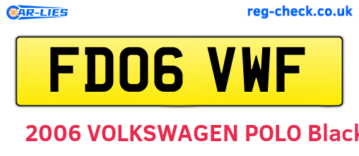 FD06VWF are the vehicle registration plates.