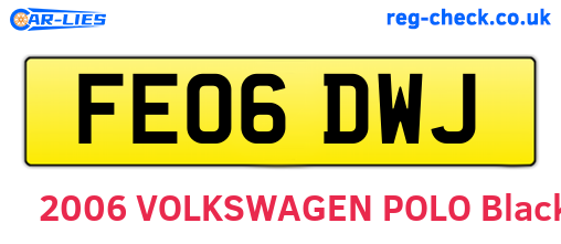 FE06DWJ are the vehicle registration plates.