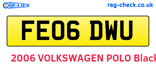 FE06DWU are the vehicle registration plates.